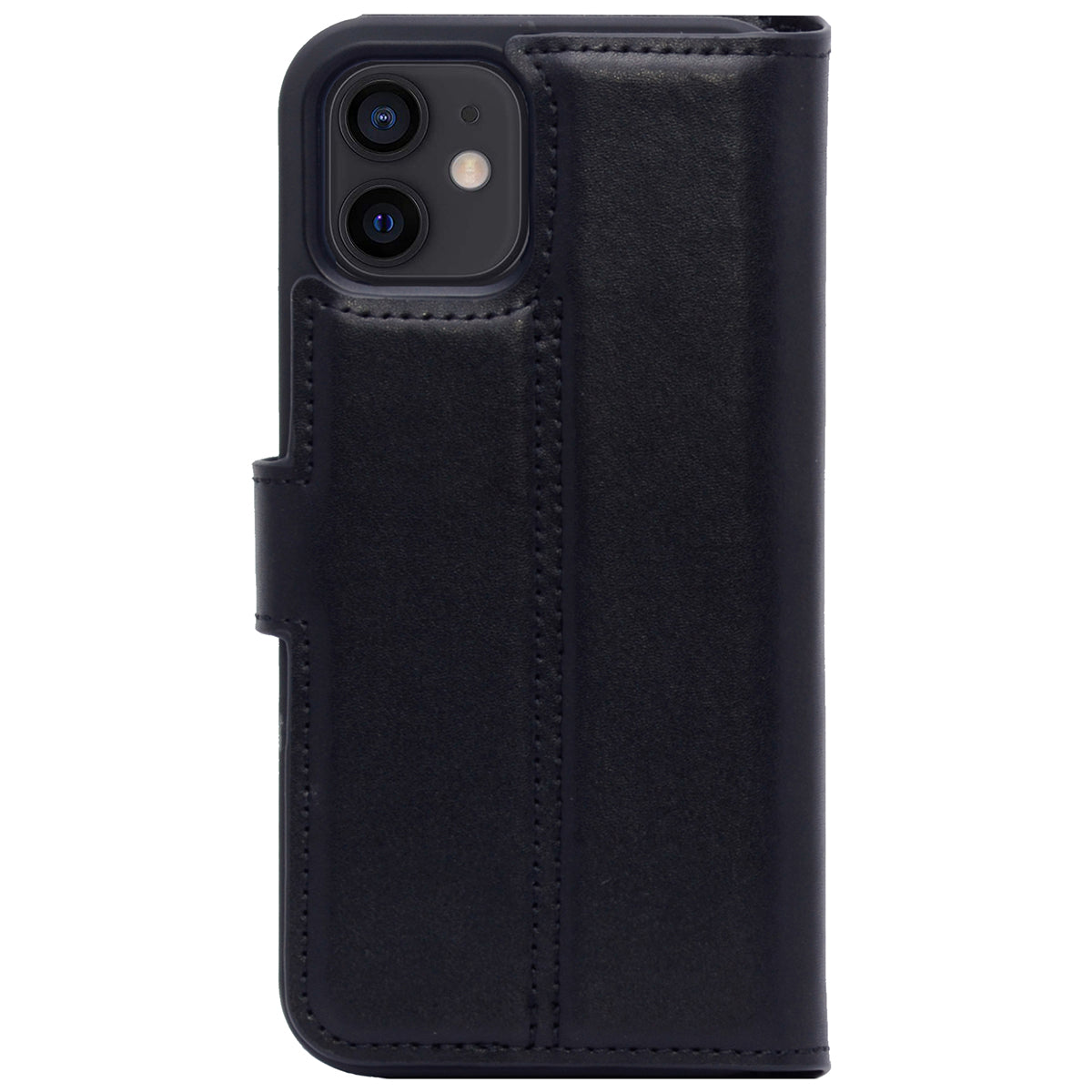 2-in-1 Lederhülle für iPhone 12 Mini Book-Style mit Magnet-Case | Schwarz