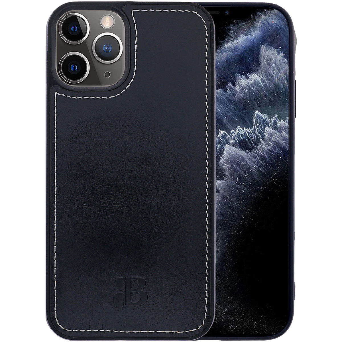 2-in-1 Lederhülle für iPhone 13 Pro Max Book-Style mit Magnet-Case | Schwarz