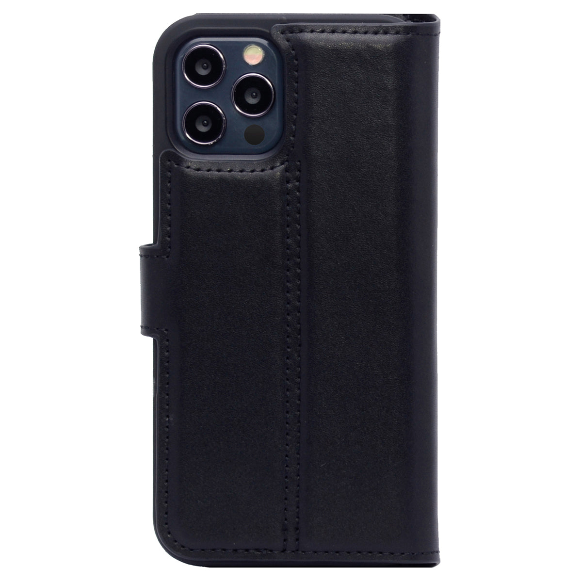 2-in-1 Lederhülle für iPhone 14 Pro Book-Style mit Magnet-Case | Schwarz