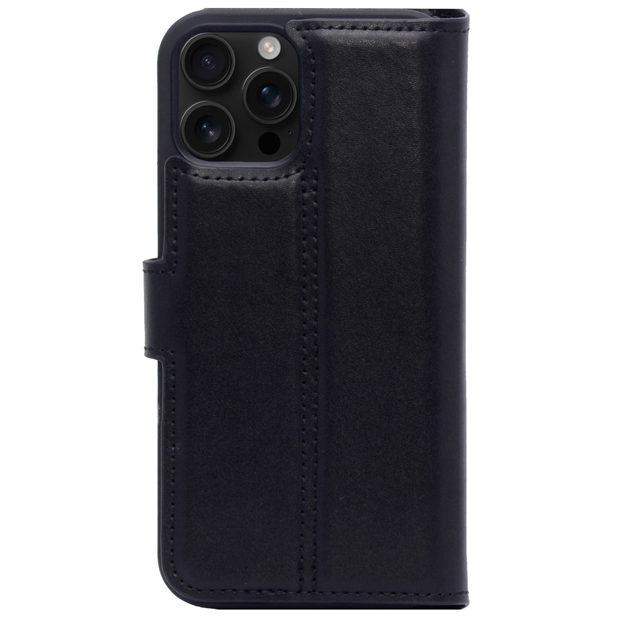 2-in-1 Lederhülle für iPhone 16 Pro - Book-Style mit Magnet-Case | Schwarz
