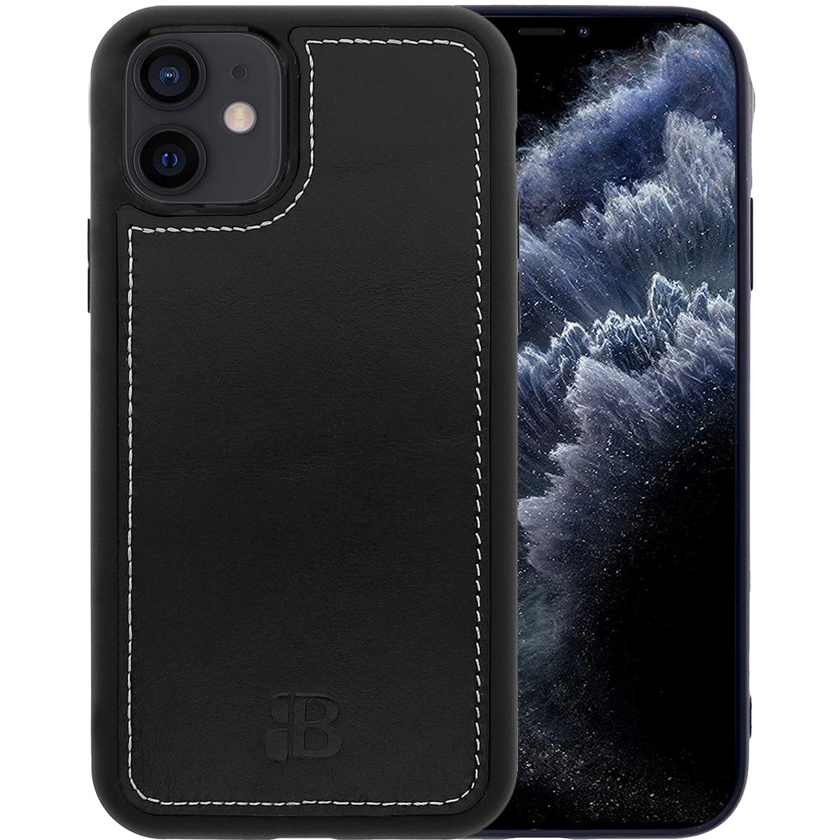 2-in-1 Lederhülle für iPhone 11 Pro Book-Style mit Magnet-Case | Schwarz