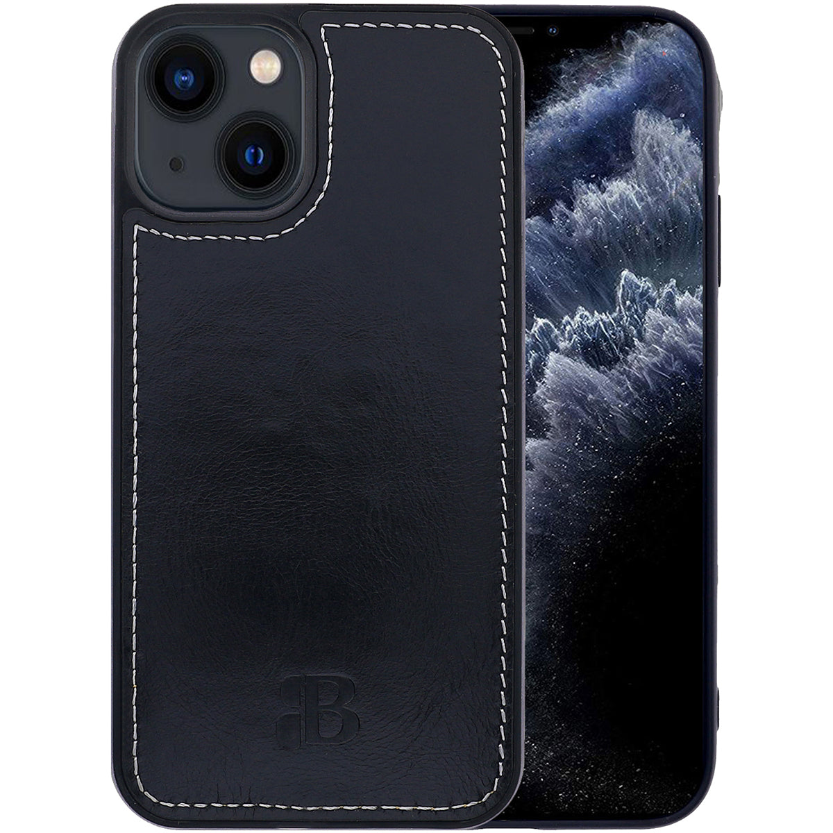2-in-1 Lederhülle für iPhone 14 Plus Book-Style mit Magnet-Case | Schwarz