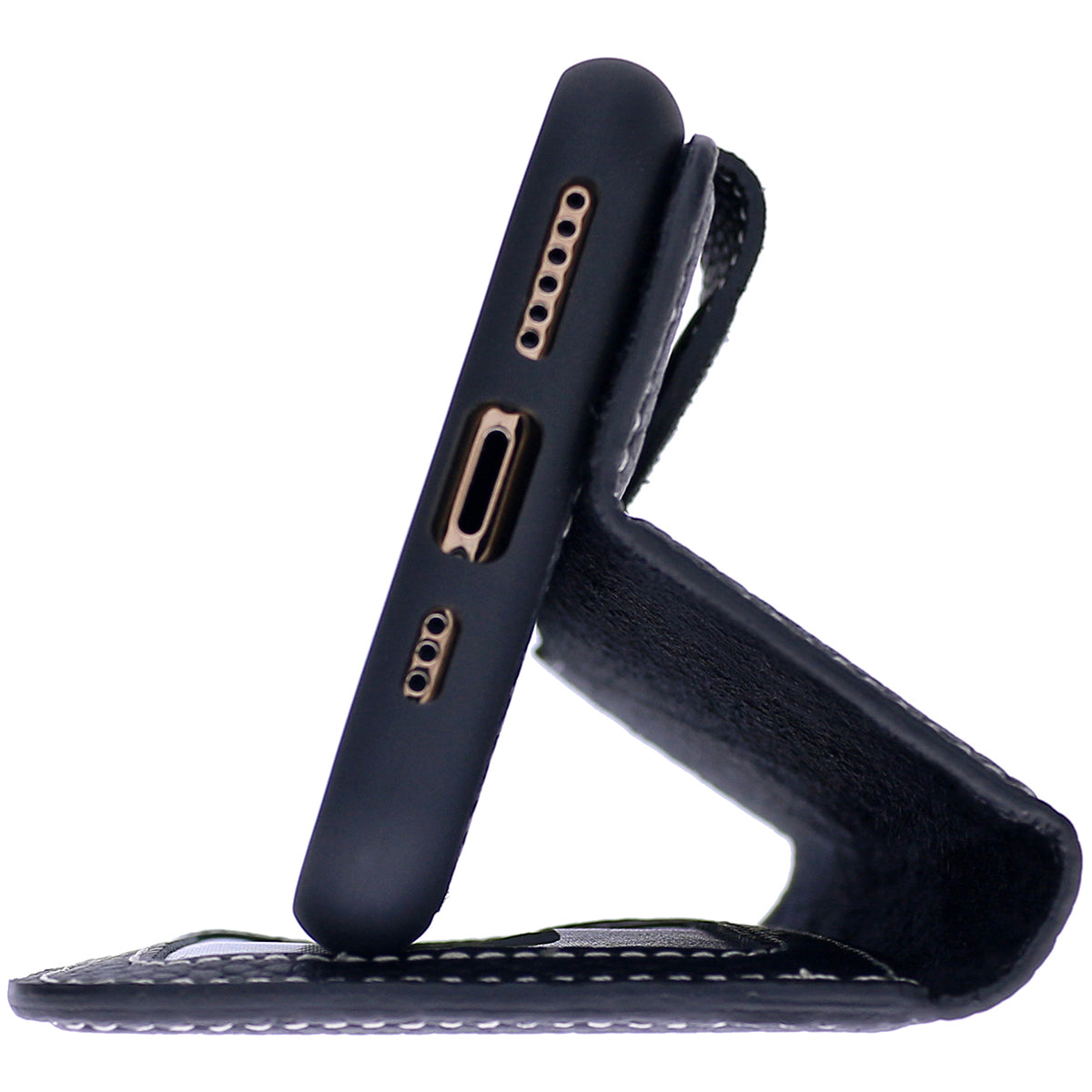 2-in-1 Lederhülle für iPhone 14 Plus Book-Style mit Magnet-Case | Schwarz