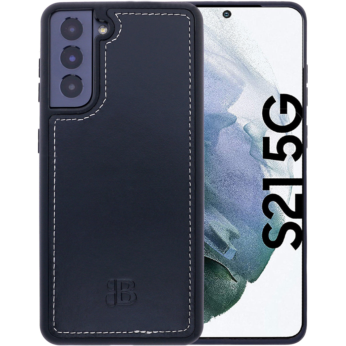 2-in-1 Lederhülle für Galaxy S21 – Book-Case mit Kartenfach | Schwarz