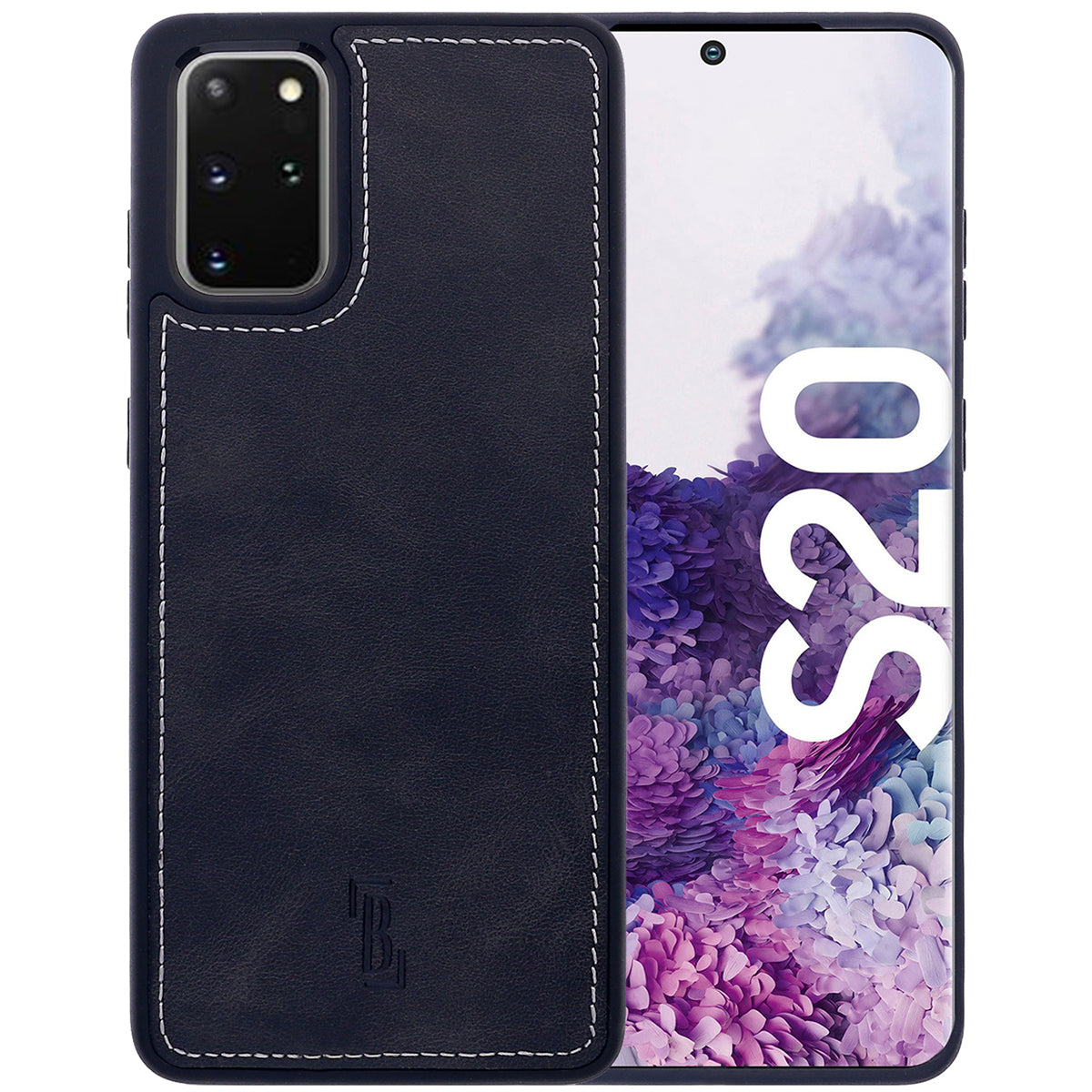 2-in-1 Lederhülle für Galaxy S20 – Book-Case mit Kartenfach | Schwarz