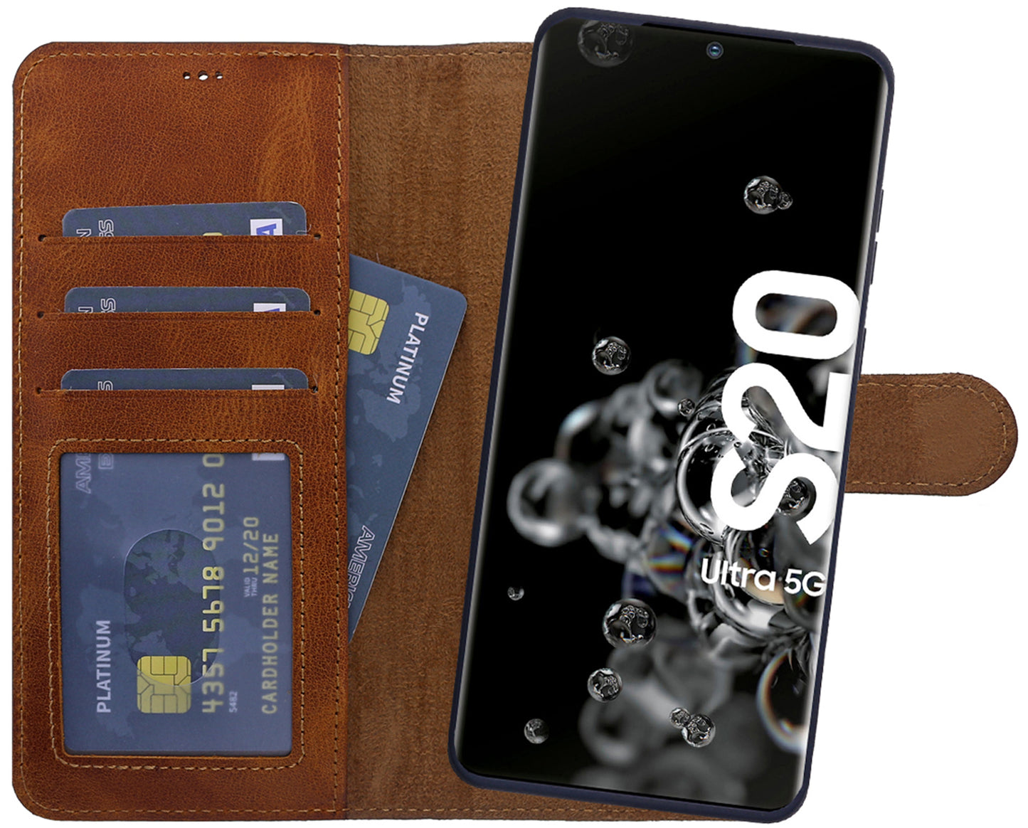 Samsung Galaxy S20 Ultra Lederhülle – 2-in-1 Book Case aus Echtleder