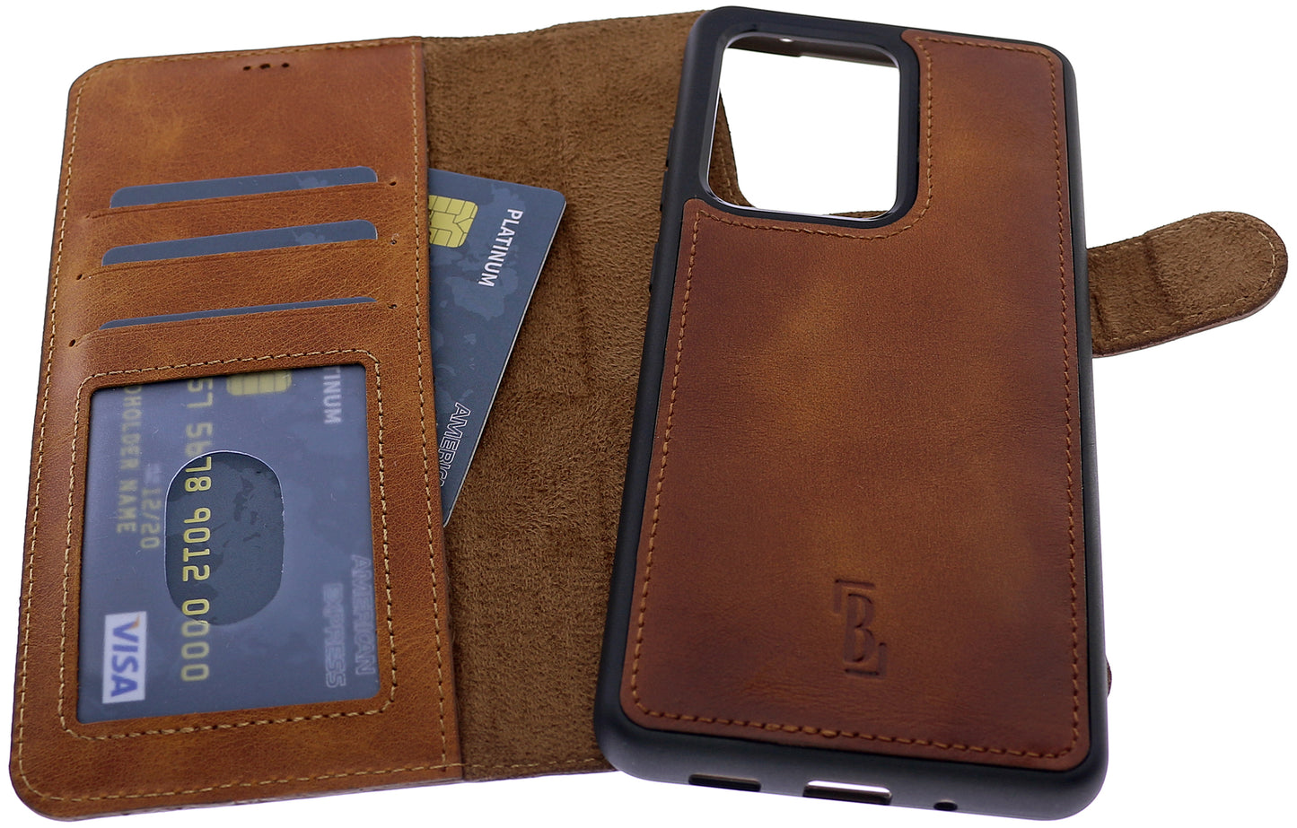 Samsung Galaxy S20 Ultra Lederhülle – 2-in-1 Book Case aus Echtleder