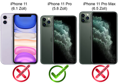 2-in-1 Lederhülle für iPhone 11 Pro Book-Style mit Magnet-Case | Braun – Ansicht 2