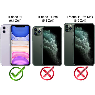 Book-Case Lederhülle für iPhone 11 – Flip-Design mit Kartenfach | Schwarz – Ansicht 2