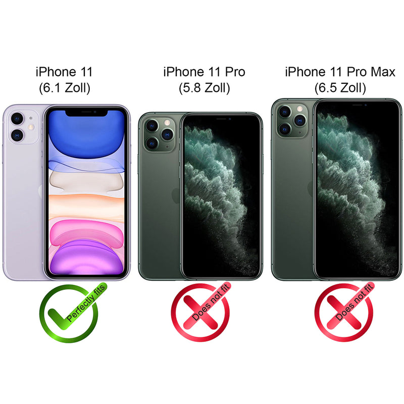 Book-Case Lederhülle für iPhone 11 – Flip-Design mit Kartenfach | Schwarz - Ansicht 2