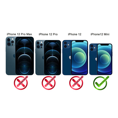 2-in-1 Lederhülle für iPhone 12 Mini Book-Style mit Magnet-Case | Braun – Ansicht 2