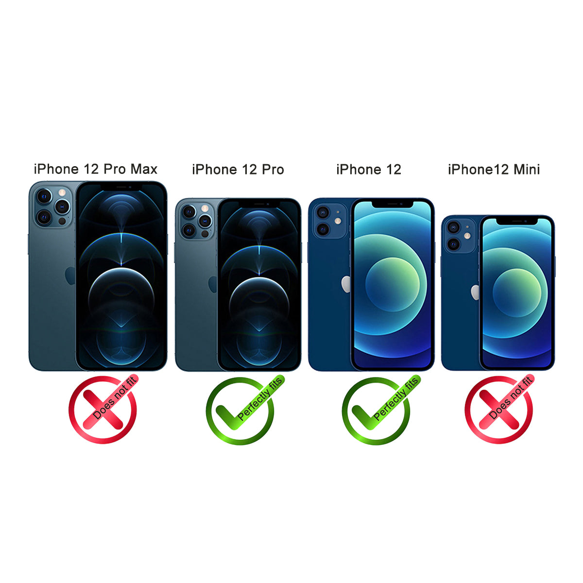 Book-Case Lederhülle für iPhone 12 / 12 Pro – Flip-Design mit Kartenfach | Schwarz