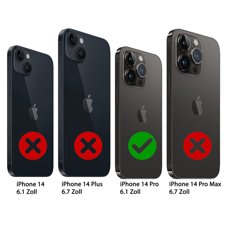 2-in-1 Lederhülle für iPhone 14 Pro Book-Style mit Magnet-Case | Grau - Ansicht 2