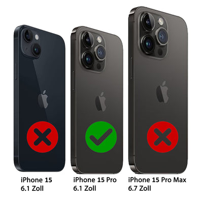 2-in-1 Lederhülle für iPhone 15 Pro Book-Style mit Magnet-Case | Braun – Ansicht 2