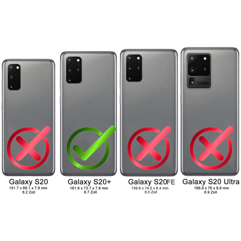 Samsung Galaxy S20 Plus Leder Flip-Case – Flip-Style mit Kartenfach | Schwarz - Ansicht 2