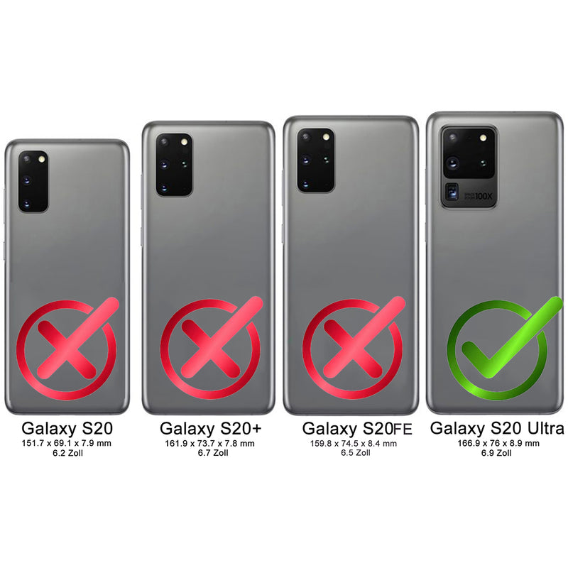 Samsung Galaxy S20 Ultra Leder Flip-Case – Flip-Style mit Kartenfach | Braun - Ansicht 2