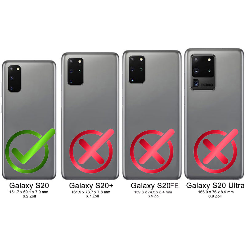 Samsung Galaxy S20 Leder Book-Case – Wallet Hülle | Schwarz - Ansicht 2