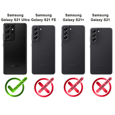 Samsung Galaxy S21 Ultra Leder Flip-Case – Flip-Style mit Kartenfach | Schwarz – Ansicht 2