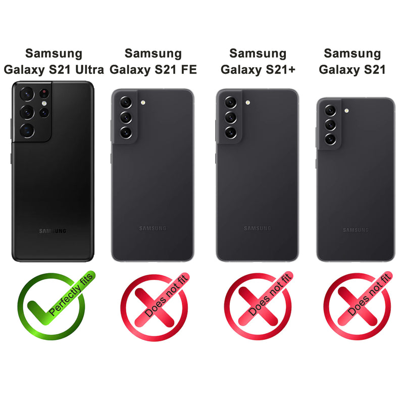 Samsung Galaxy S21 Ultra Leder Flip-Case – Flip-Style mit Kartenfach | Schwarz - Ansicht 2