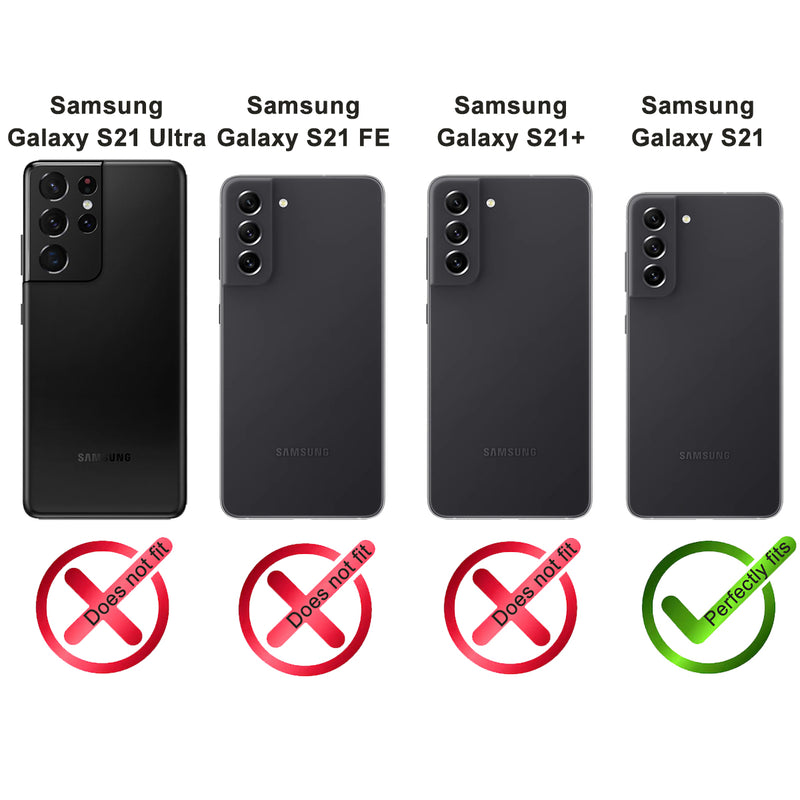 2-in-1 Lederhülle für Galaxy S21 – Book-Case mit Kartenfach | Schwarz - Ansicht 2