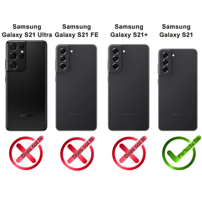 Samsung Galaxy S21 Leder Flip-Case – Flip-Style mit Kartenfach | Braun – Ansicht 2