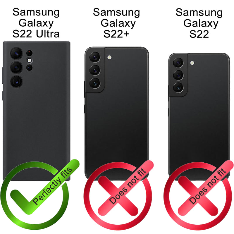 2-in-1 Lederhülle für Galaxy S22 Ultra – Book-Case mit Kartenfach | Schwarz - Ansicht 2