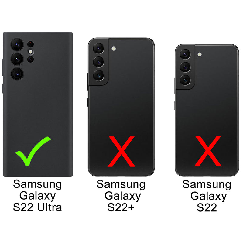 Samsung Galaxy S22 Ultra Leder Book-Case – Wallet Hülle | Schwarz - Ansicht 2