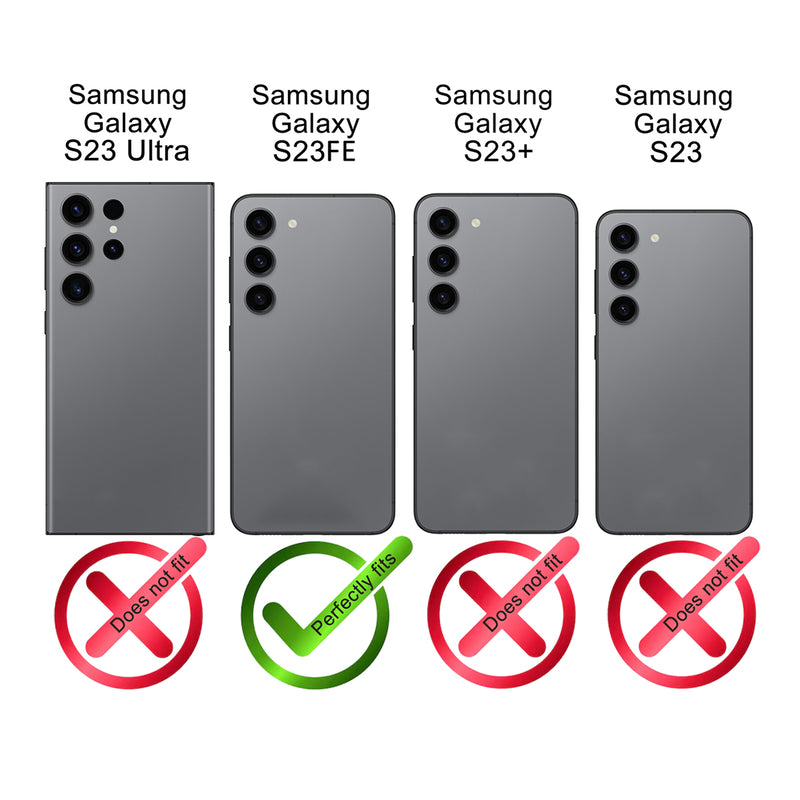2-in-1 Lederhülle für Galaxy S23 FE – Book-Case mit Kartenfach | Schwarz - Ansicht 2
