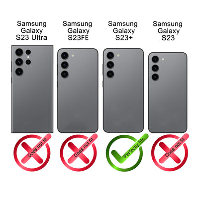 Samsung Galaxy S23 Plus Leder Book-Case – Wallet Hülle | Grau – Ansicht 2