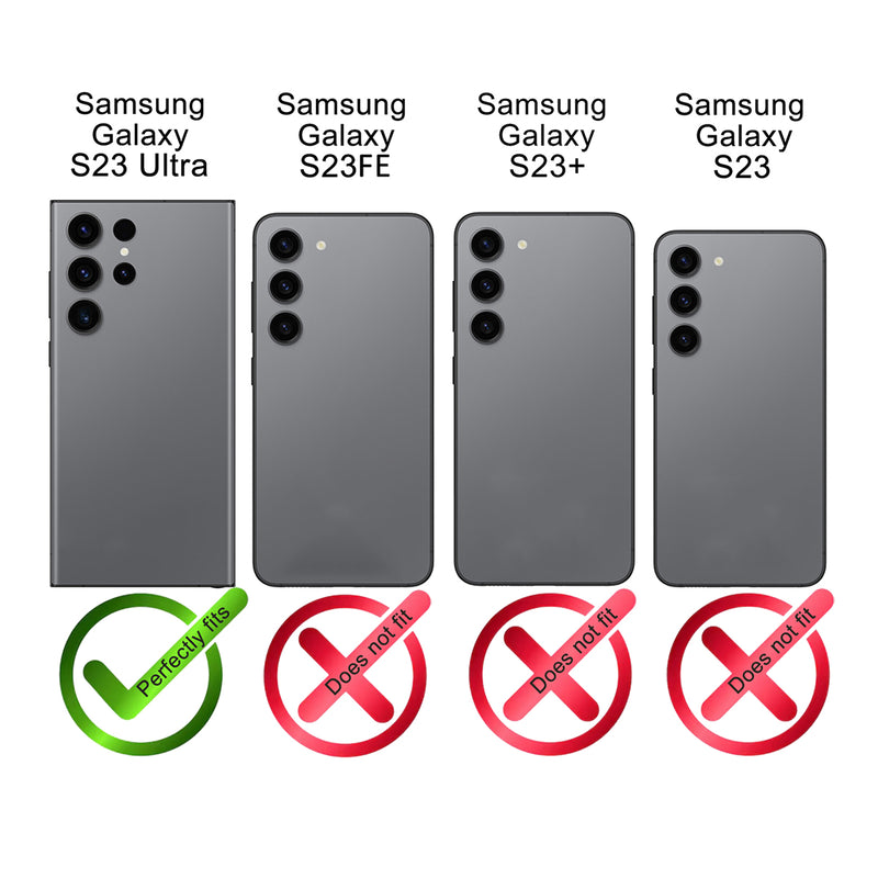2-in-1 Lederhülle für Galaxy S23 Ultra – Book-Case mit Kartenfach | Schwarz - Ansicht 2