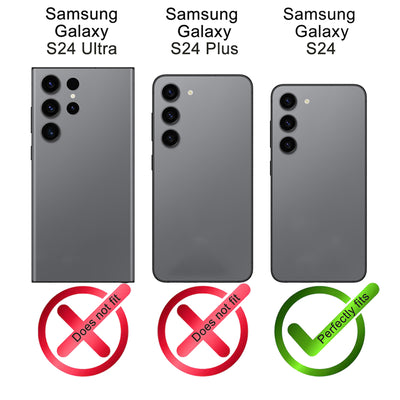 2-in-1 Lederhülle für Galaxy S24 – Book-Case mit Kartenfach | Braun – Ansicht 2