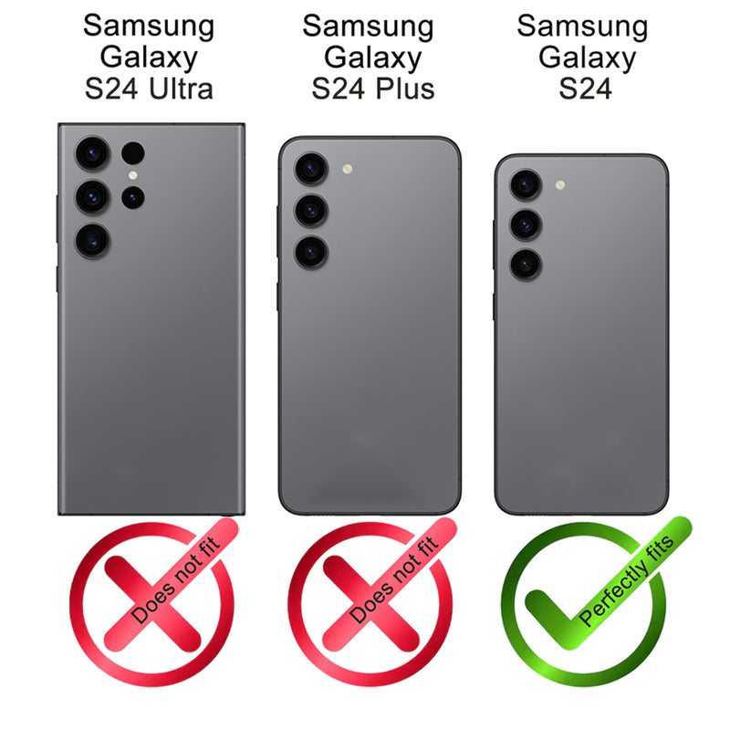 2-in-1 Lederhülle für Galaxy S24 – Book-Case mit Kartenfach | Braun - Ansicht 2