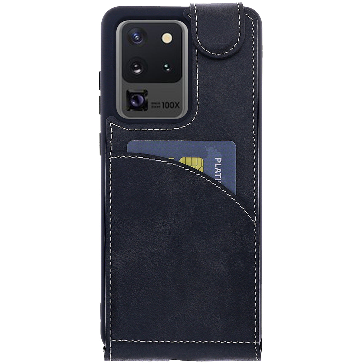 Samsung Galaxy S20 Ultra Leder Flip-Case – Flip-Style mit Kartenfach | Schwarz