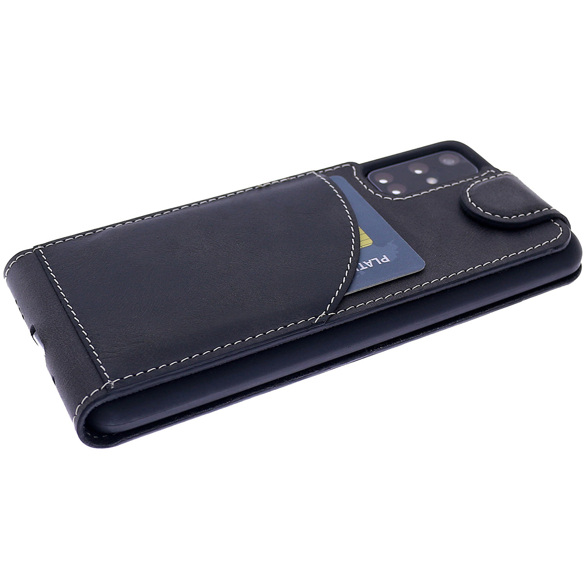 Samsung Galaxy S20 Plus Leder Flip-Case – Flip-Style mit Kartenfach | Schwarz