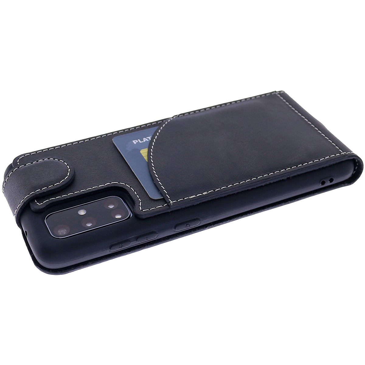 Samsung Galaxy S20 Plus Leder Flip-Case – Flip-Style mit Kartenfach | Schwarz
