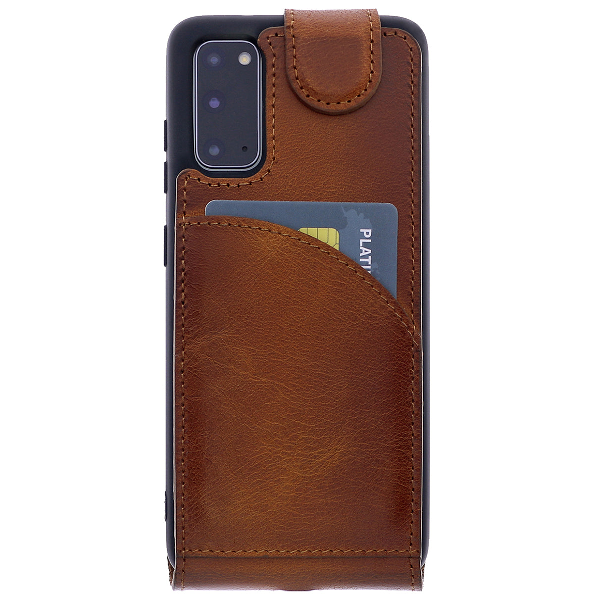 Samsung Galaxy S20 Plus Leder Flip-Case – Flip-Style mit Kartenfach | Braun
