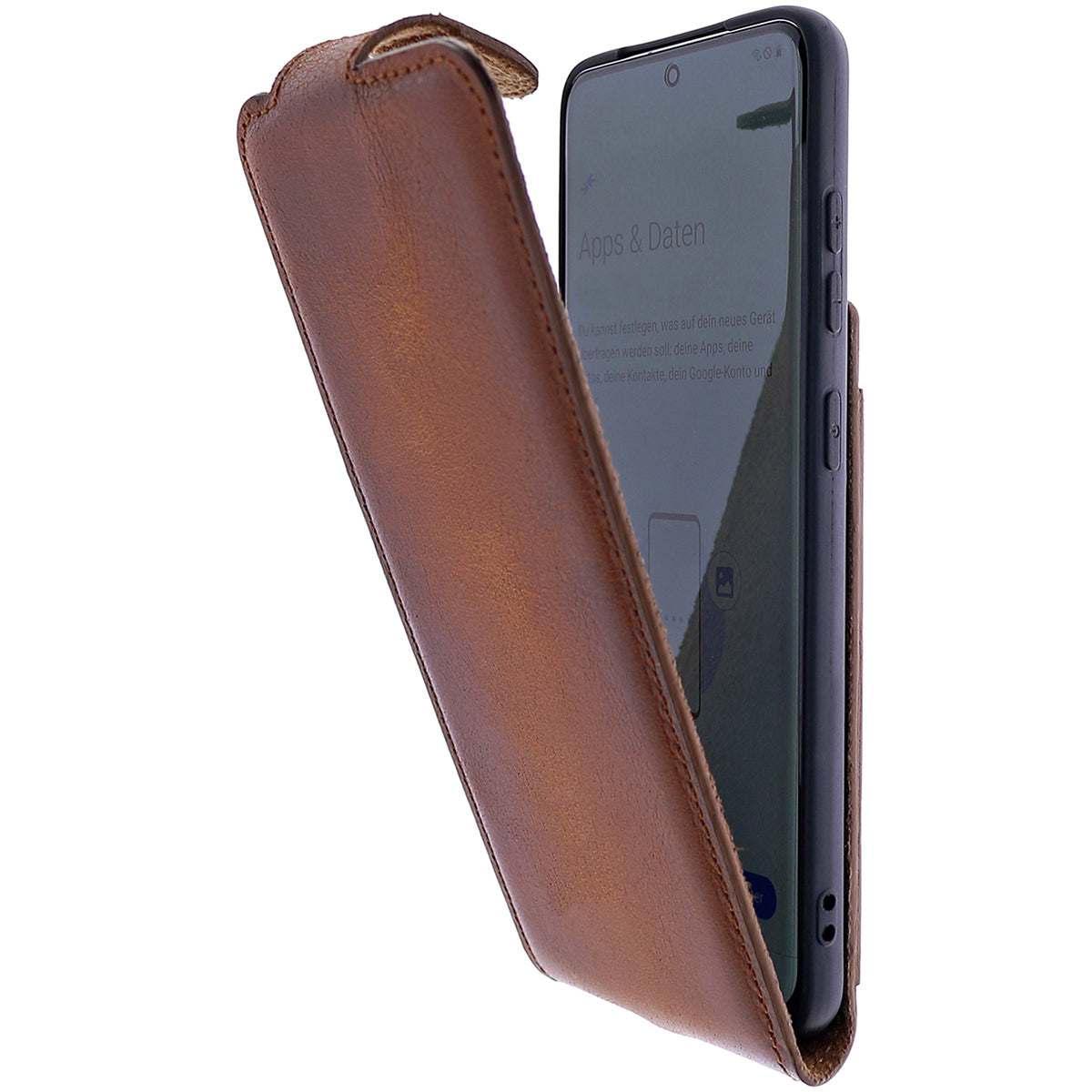 Samsung Galaxy S20 Plus Leder Flip-Case – Flip-Style mit Kartenfach | Braun