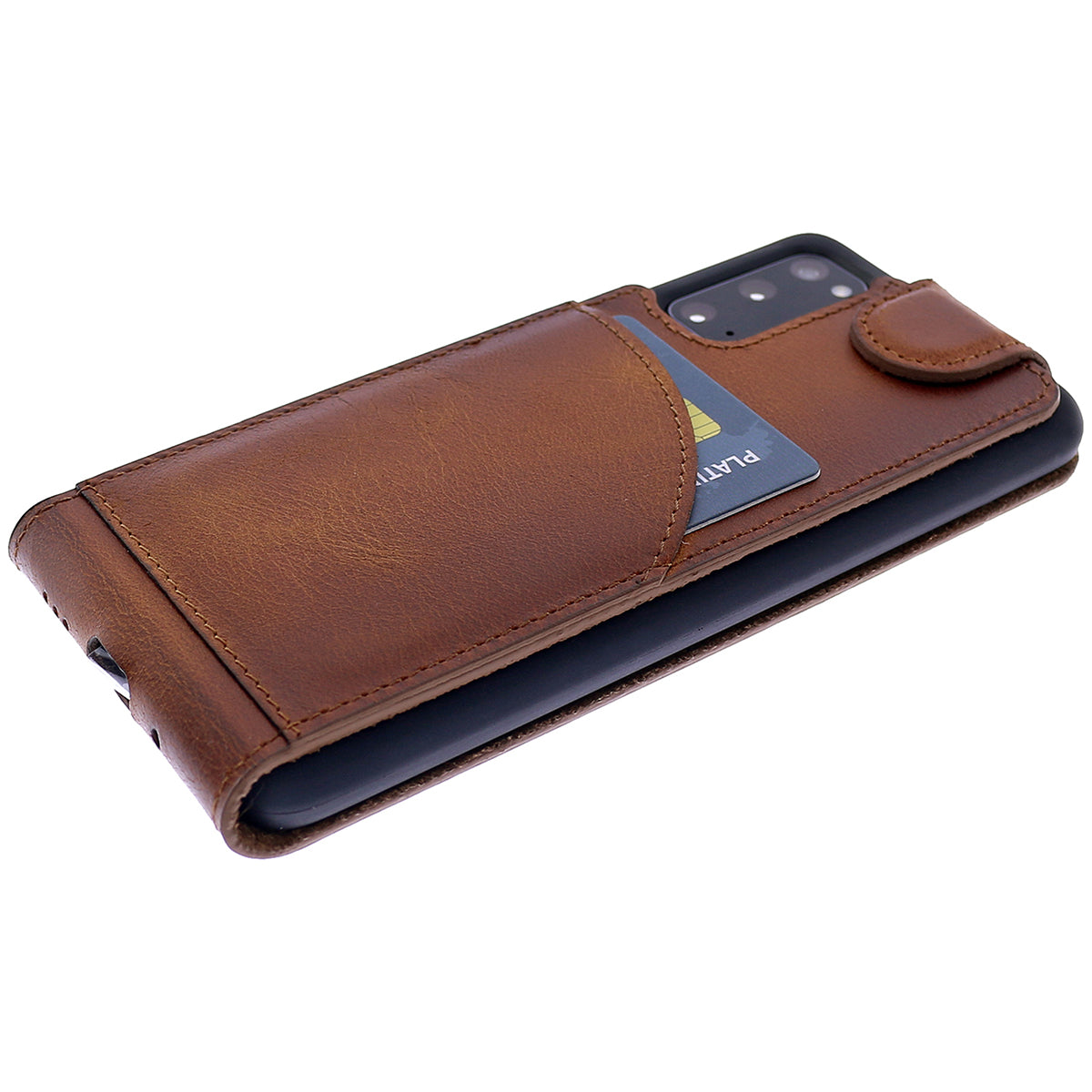 Samsung Galaxy S20 Plus Leder Flip-Case – Flip-Style mit Kartenfach | Braun