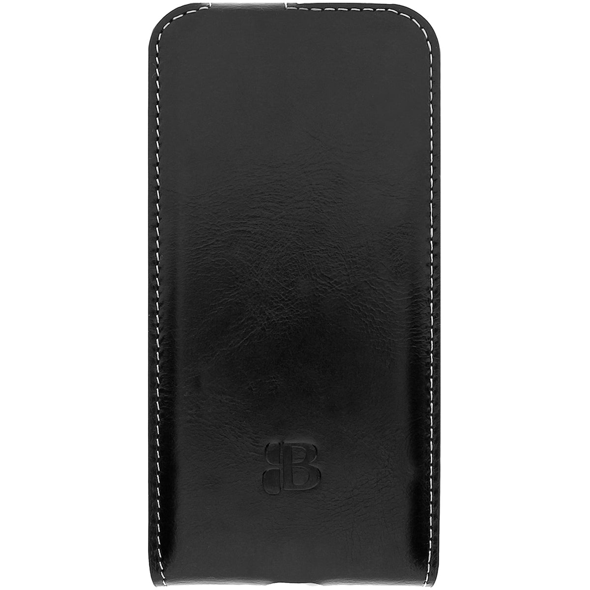 iPhone 14 Plus Leder Flip Case – Handgefertigte Hülle mit Rundumschutz | Schwarz