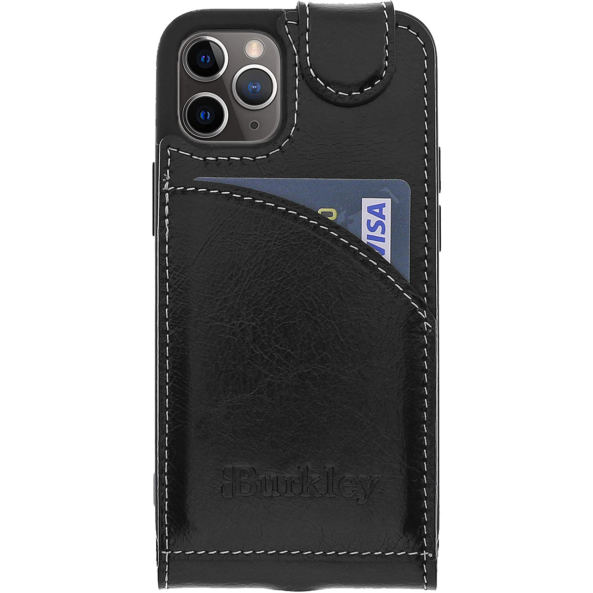 iPhone 14 Plus Leder Flip Case – Handgefertigte Hülle mit Rundumschutz | Schwarz