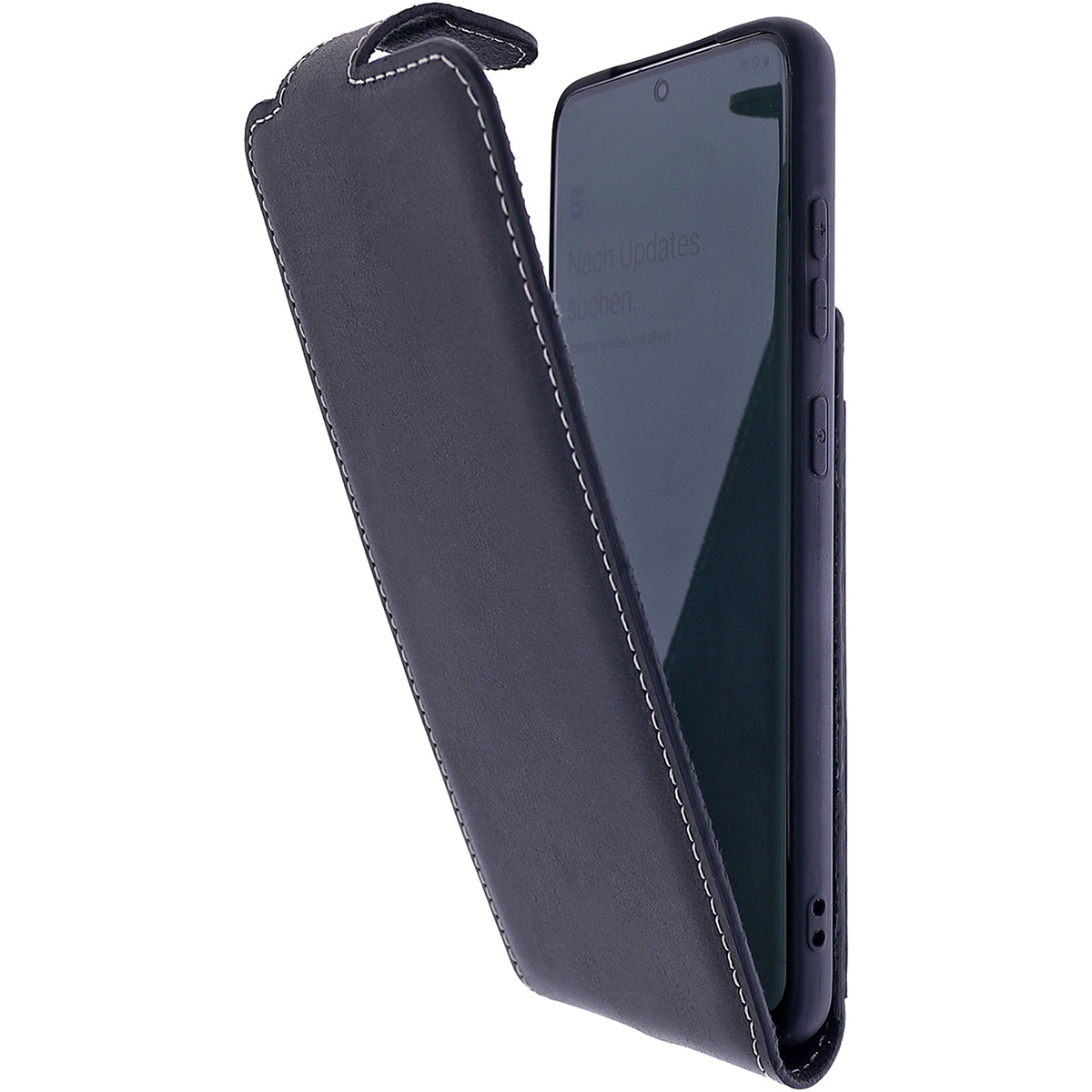 Samsung Galaxy S21 Ultra Leder Flip-Case – Flip-Style mit Kartenfach | Schwarz