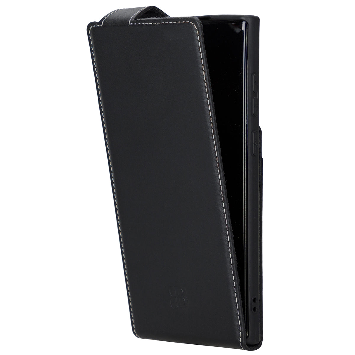 Samsung Galaxy S22 Ultra Leder Flip-Case – Flip-Style mit Kartenfach | Schwarz