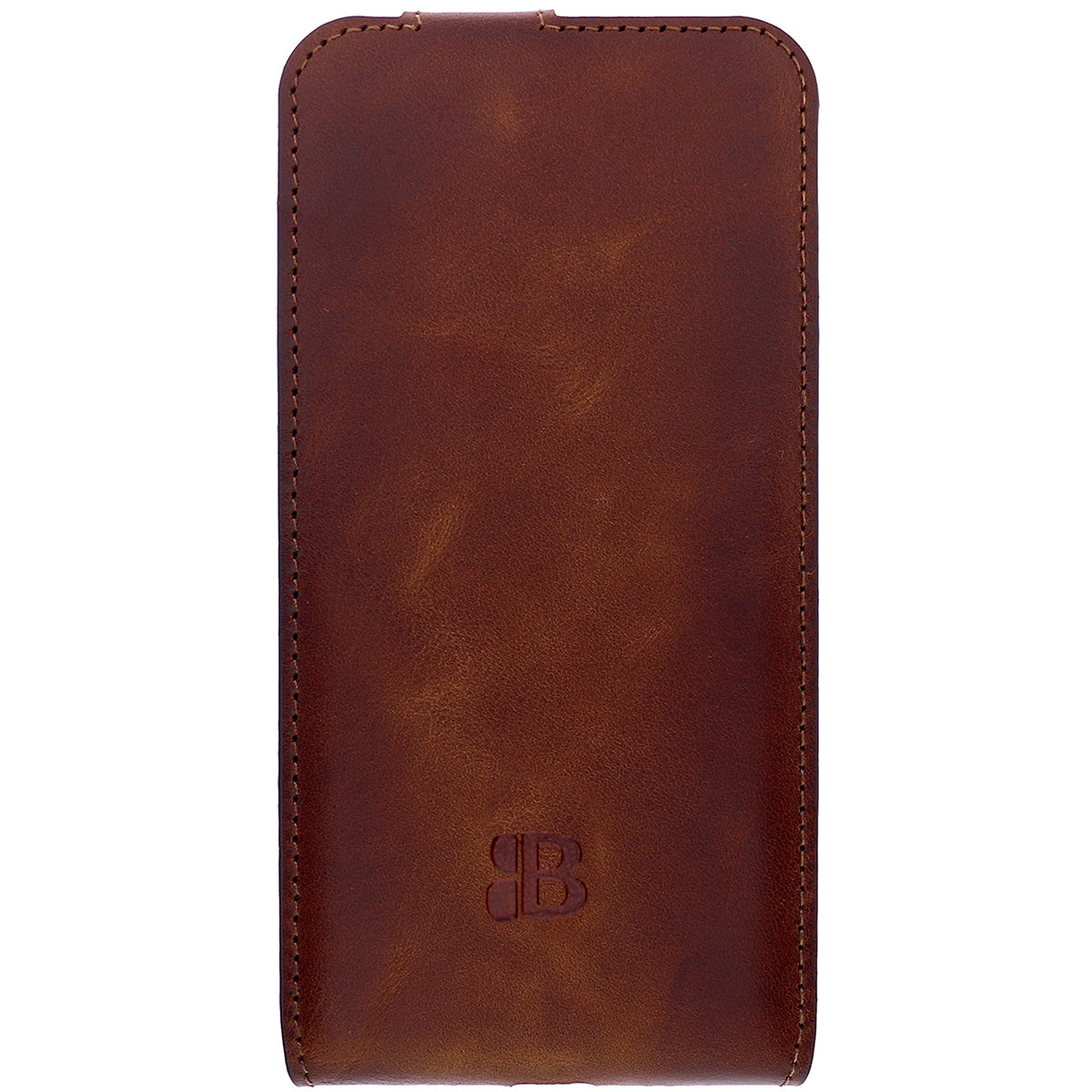 iPhone 14 Plus Leder Flip Case – Handgefertigte Hülle mit Rundumschutz | Braun