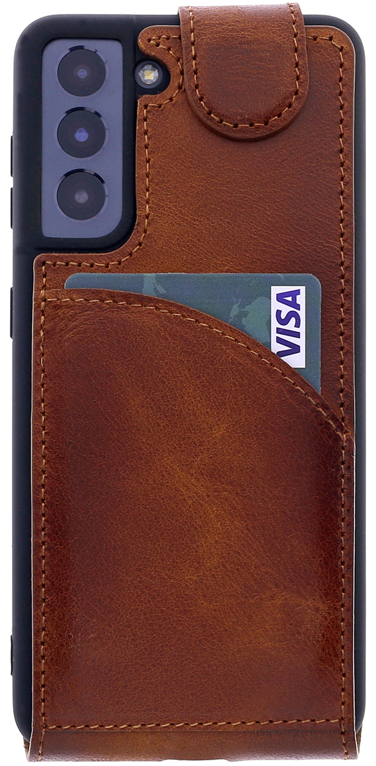 Samsung Galaxy S22 Plus Leder Flip-Case – Flip-Style mit Kartenfach | Braun