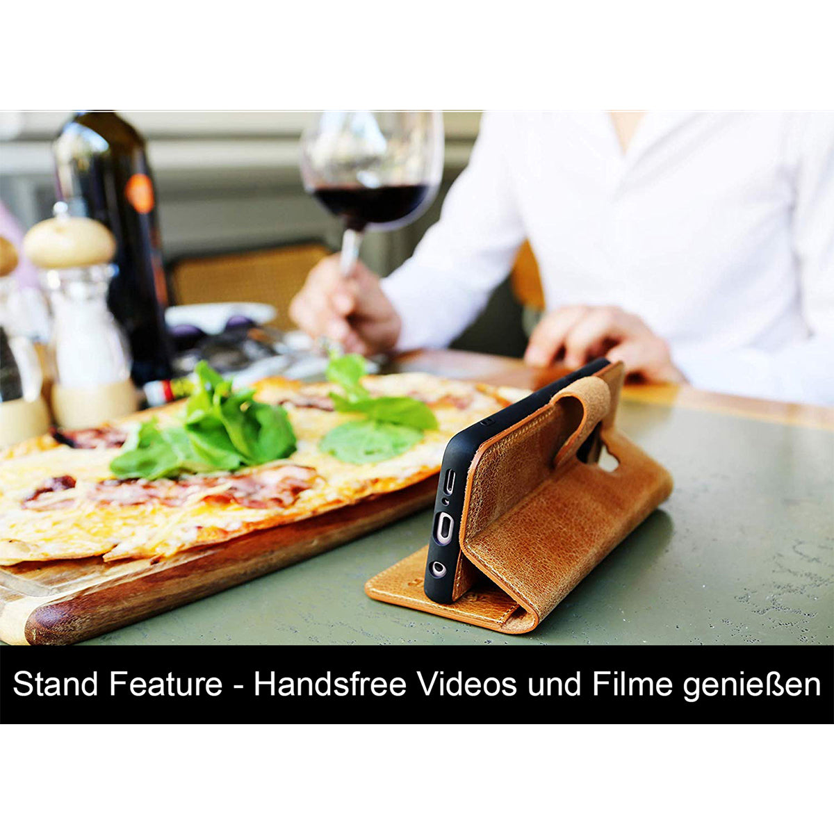 Book-Case Lederhülle für iPhone 12 Pro Max – Flip-Design mit Kartenfach | Braun