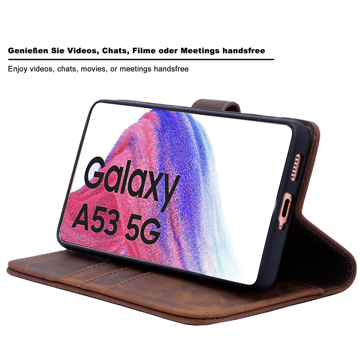 Samsung Galaxy A53 Leder Book-Case – Wallet Hülle | Braun
