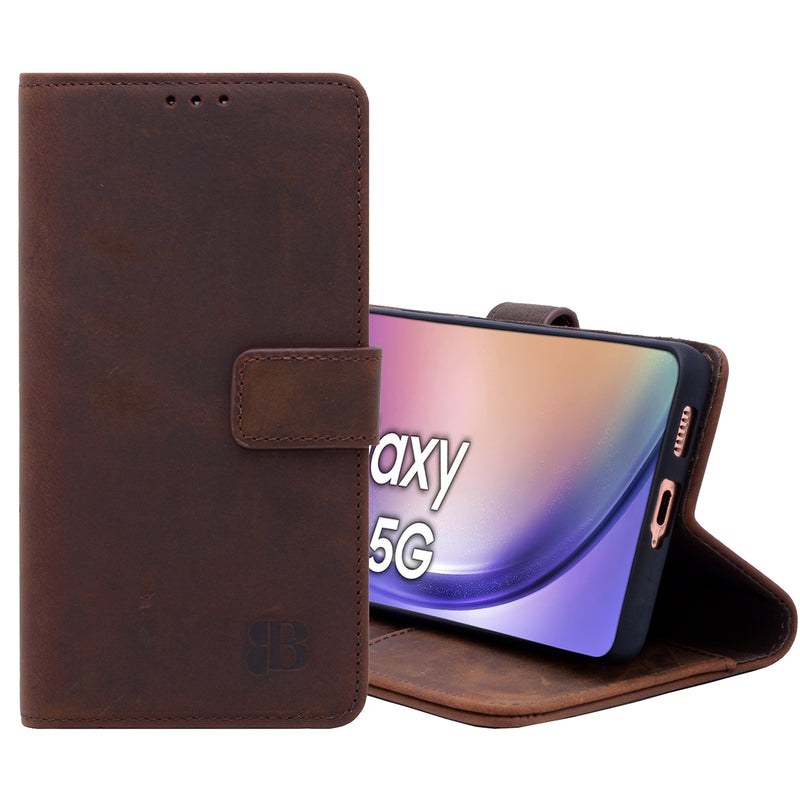 Samsung Galaxy A54 Leder Book-Case – Wallet Hülle | Braun