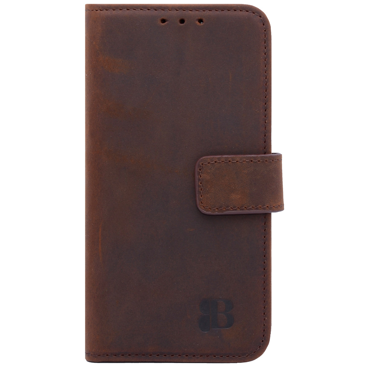 Book-Case Lederhülle für iPhone 14 Pro – Flip-Design mit Kartenfach | Braun