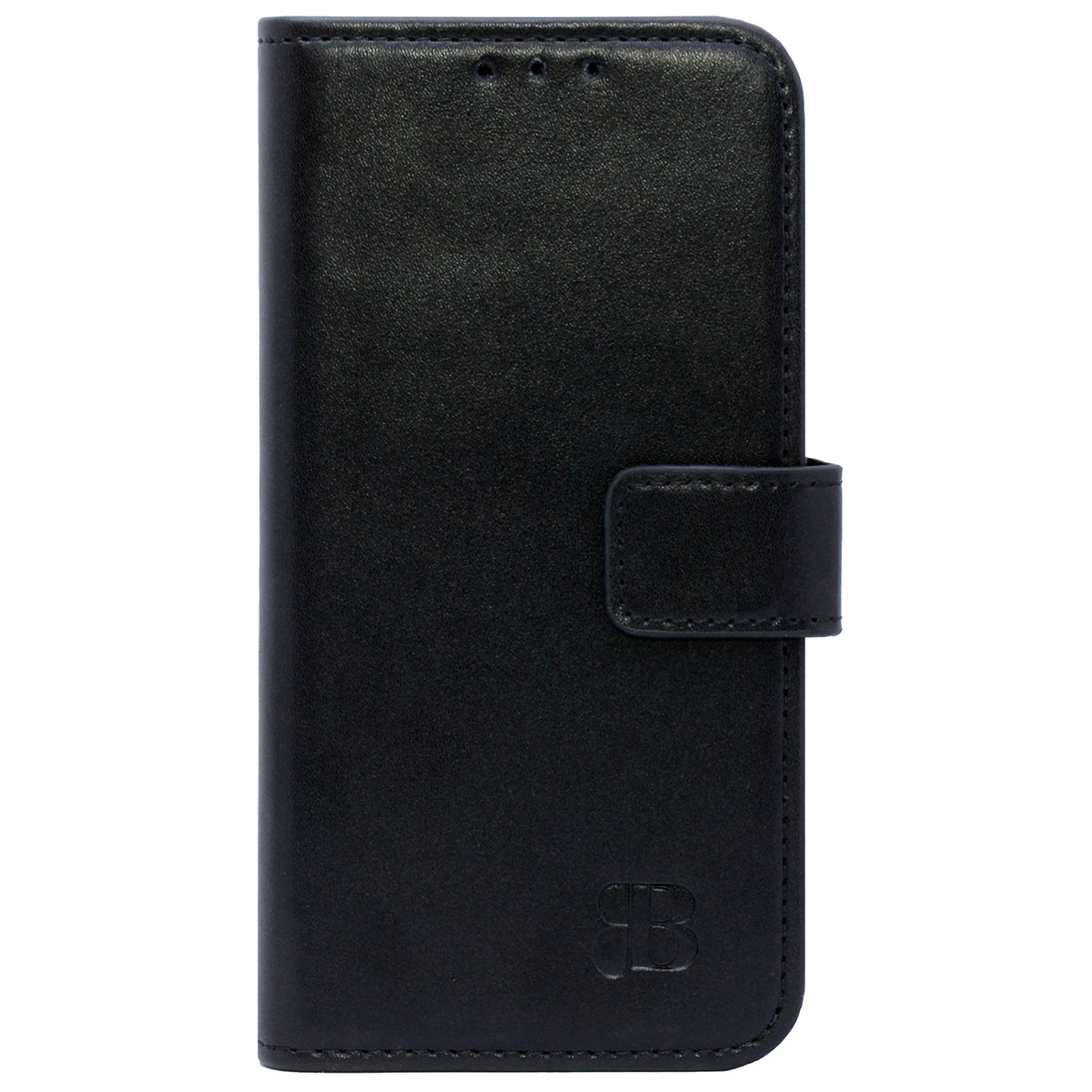 Book-Case Lederhülle für iPhone 12 / 12 Pro – Flip-Design mit Kartenfach | Schwarz