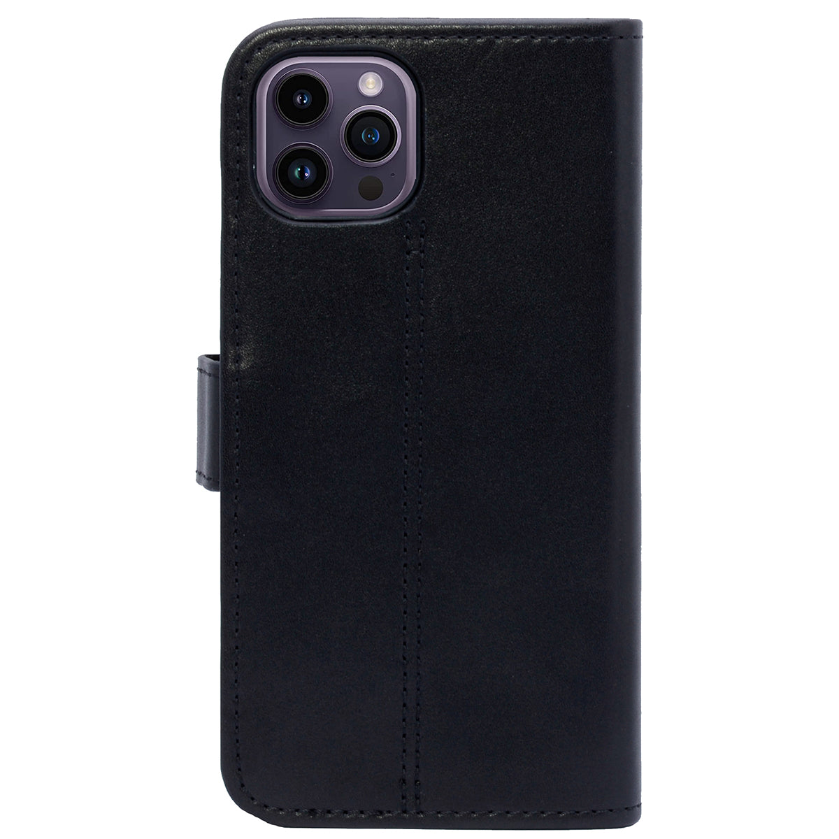 Book-Case Lederhülle für iPhone 12 / 12 Pro – Flip-Design mit Kartenfach | Schwarz